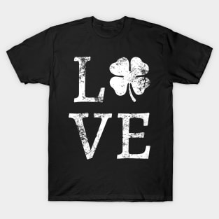 Lucky Clover Vintage Love Irish St Patricks Day T Shirt T-Shirt